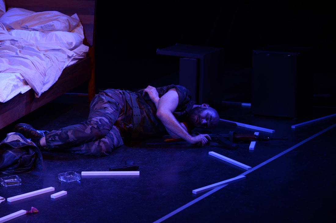 Jason Cloud as the Soldier in Blasted by Sarah Kane (2019)